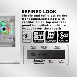 Armaggeddon Gaming Case M-ATX - AQUARON - Duplex Black (Bottom USB Ports-310mm VGA) — Buy in Cyprus with Fast Delivery