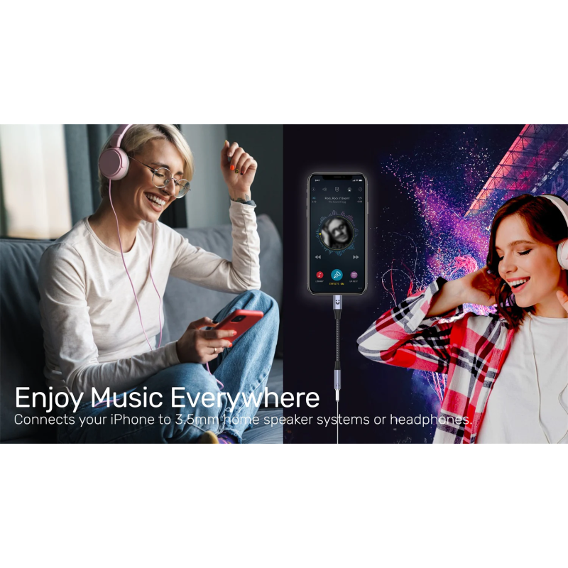 Unitek MC Adaptor Lightning to 3.5mm Audio - M1208A - Lightning to 3.5mm Audio — Buy in Cyprus with Fast Delivery