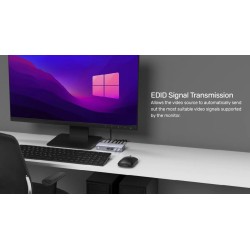 Unitek KVM HDMI 4K60Hz Switch 2-1 with 4-Port USB Hub - V307A - KVM HDMI 4K60Hz Switch 2-1 with 4-Port USB Hub