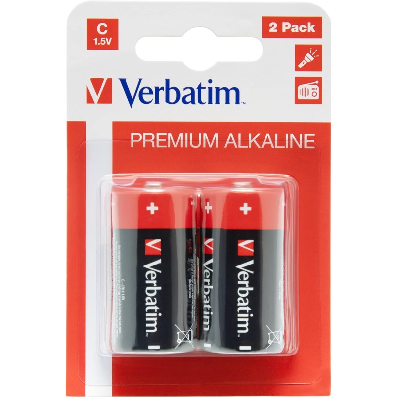 Verbatim Batteries - Alkaline C 2pcs — Buy in Cyprus with Fast Delivery