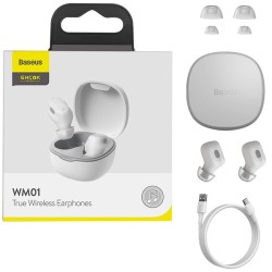 Baseus Headphones In Ear TWS Encok - WM01 - White — Buy in Cyprus with Fast Delivery
