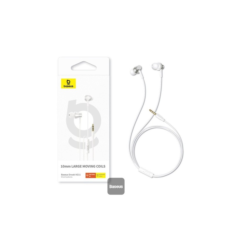 Baseus Earphones Wired 3.5mm Encok - HZ11 - White — Buy in Cyprus with Fast Delivery