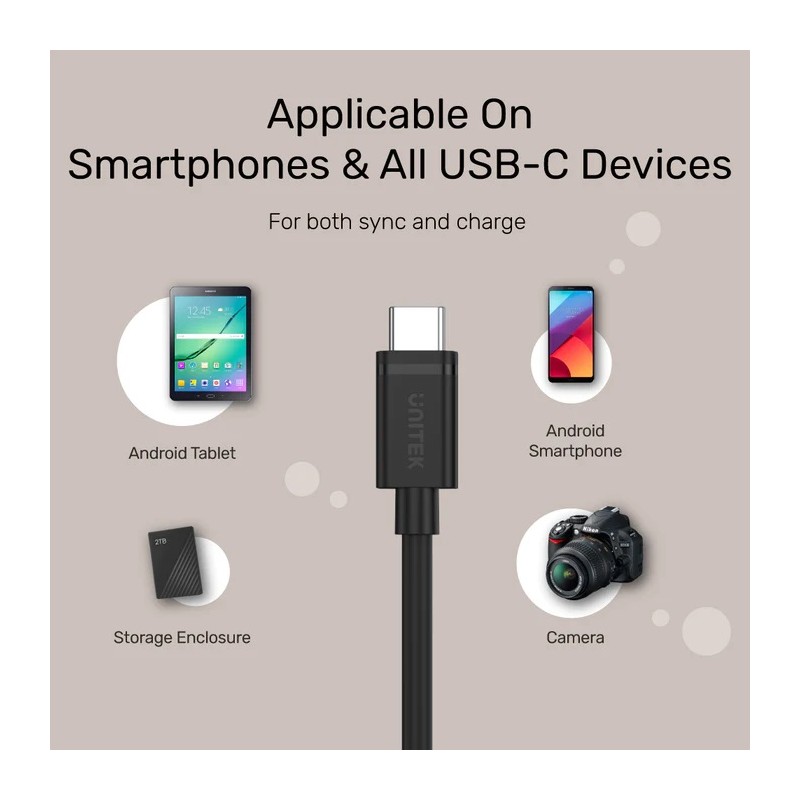 Unitek USB-C to USB-C 3.0 Cable 1.0m - Y-C477BK - USB-C to USB-C 3.0 Cable 1.0m — Buy in Cyprus with Fast Delivery