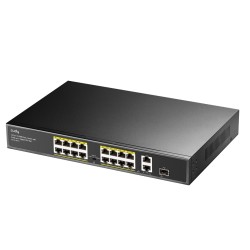 Cudy Switch PoE FE 16PoE + 2GbE + 1SFP Uplink 200W RM - FS1018PS1 - Cudy Switch PoE FE 16PoE + 2GbE + 1SFP Uplink 200W RM