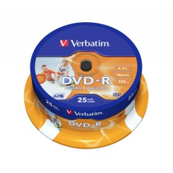 Verbatim DVD-R - 43538 - DVD-R 4.7GB 16X 25-Pack Spindle Printable — Buy in Cyprus with Fast Delivery