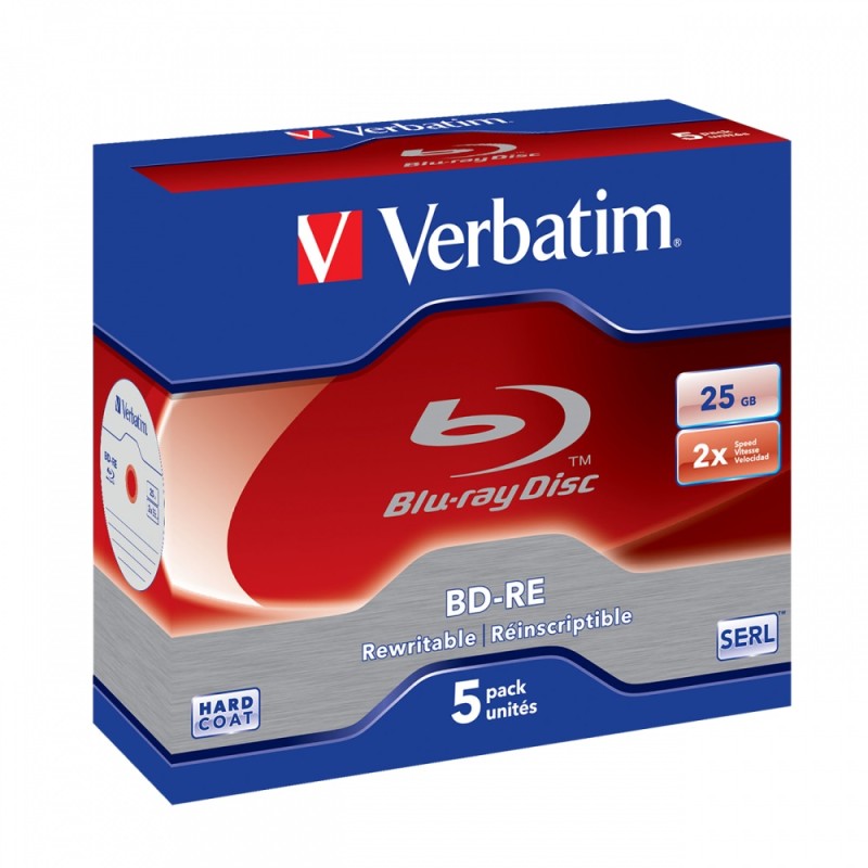 Verbatim BD-RE 25GB 2X 5-Pack Jewel Case - 43615 - Verbatim BD-RE 25GB 2X 5-Pack Jewel Case — Buy in Cyprus with Fast Delivery