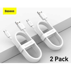 Baseus Cable MicroUSB to USB-A Simple Wisdom - 1.5m White (2PC) — Buy in Cyprus with Fast Delivery