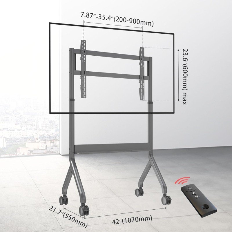 NBMounts Motorized Trolley - P150 - Adjustable up to 1.5m VESA 90x60 up to 90'' & 68kg — Buy in Cyprus with Fast Delivery