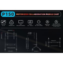 NBMounts Motorized Trolley - P150 - Adjustable up to 1.5m VESA 90x60 up to 90'' & 68kg — Buy in Cyprus with Fast Delivery
