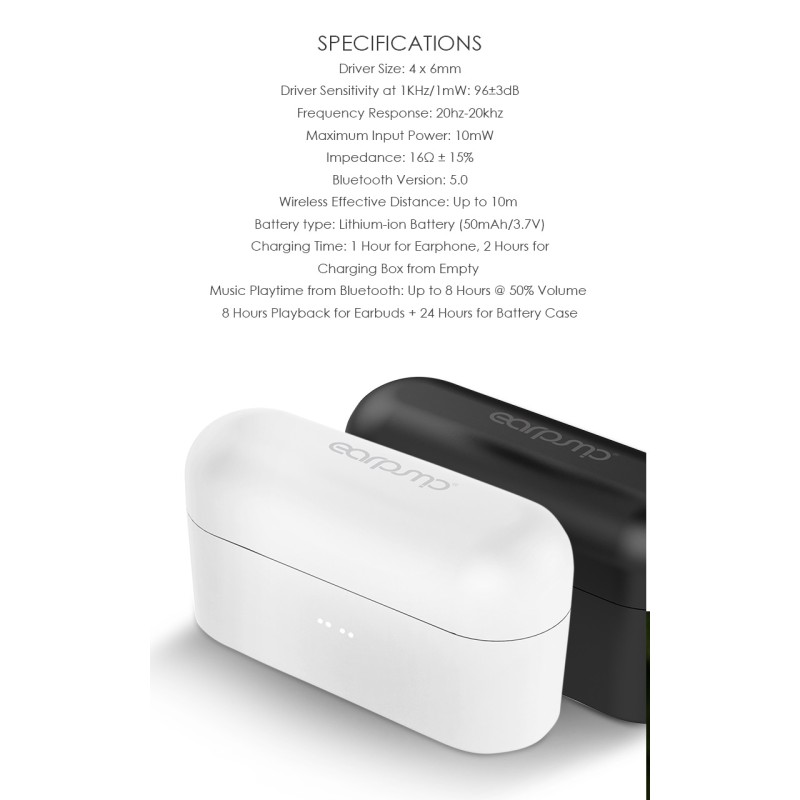 SonicGear HYPERBASS Earphones - TWS 7 - Dual Driver Sweatproof White — Buy in Cyprus with Fast Delivery