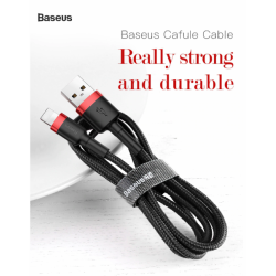 Baseus Cafule Braided Lightning Cable - 2.4A 0.5m Grey — Buy in Cyprus with Fast Delivery