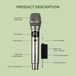 SonicGear Microphone Wireless 2xHandsets - WM 3000UL - DUAL Obsidian — Buy in Cyprus with Fast Delivery