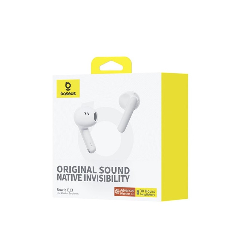 Baseus Headphones In Ear TWS Bowie - E13 - Moon White — Buy in Cyprus with Fast Delivery