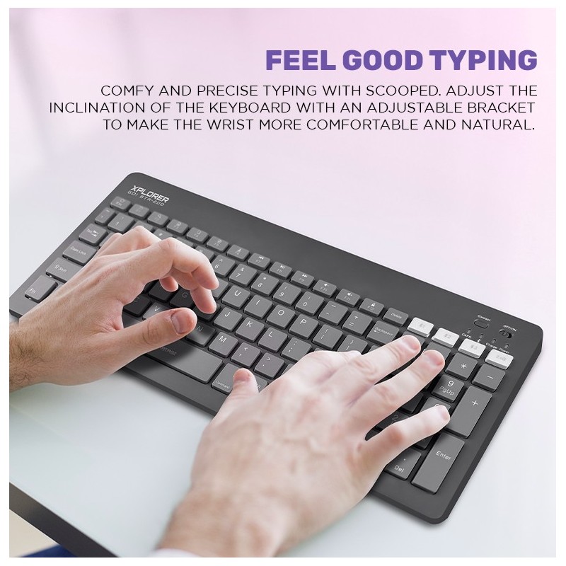 Alcatroz XPLORER GO! Wireless Mini Keyboard Mist White - BTR 200 - 2.4G+BT — Buy in Cyprus with Fast Delivery
