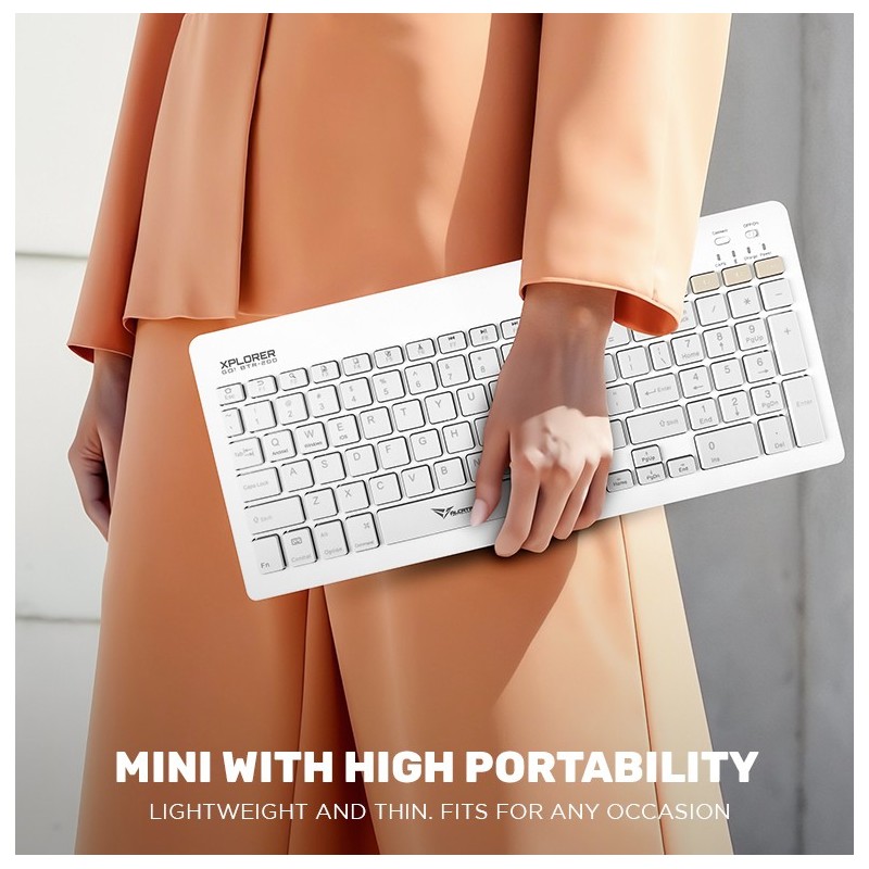 Alcatroz XPLORER GO! Wireless Mini Keyboard Mist White - BTR 200 - 2.4G+BT — Buy in Cyprus with Fast Delivery