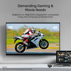 Unitek V1407A Type-C To Dual DP 8K 60Hz Adapter with MST Dual Monitor — Buy in Cyprus with Fast Delivery