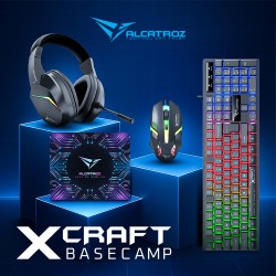 Alcatroz X-Craft - 4in1 Gaming Set Keyb+Mouse+Mat+H set BASECAMP Black — Buy in Cyprus with Fast Delivery