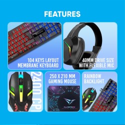 Alcatroz X-Craft - 4in1 Gaming Set Keyb+Mouse+Mat+H set BASECAMP Black — Buy in Cyprus with Fast Delivery