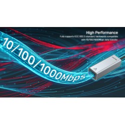 Unitek Converter USB-C to LAN Gigabit Ethernet+USB-A - Y-3465A - USB-C to LAN Gigabit Ethernet+USB-A