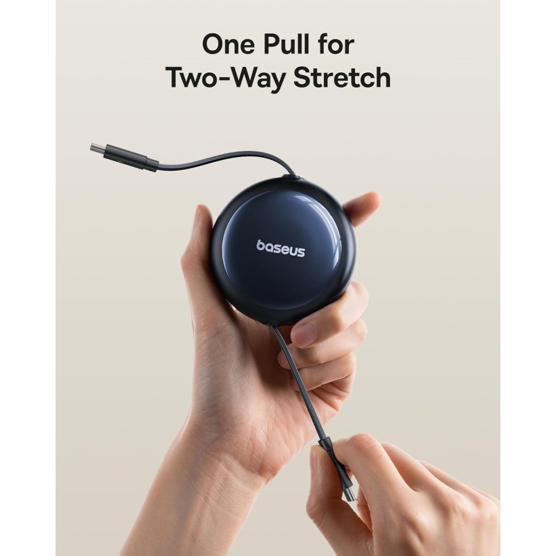 Baseus Cable USB-C to USB-C Nomos Retractable Cable 100W 1.5m - USB-C to USB-C, Nomos, Retractable, 100W, 1.5m