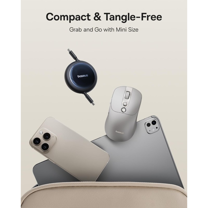 Baseus Cable USB-C to USB-C Nomos Retractable Cable 100W 1.5m - USB-C to USB-C, Nomos, Retractable, 100W, 1.5m