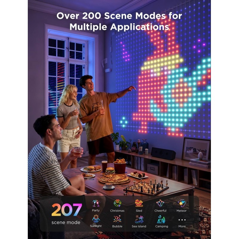 Govee LED Curtain Lights - H70B3 - 2 WiFi & BT RGBIC 1.5x2.0m IP65 (EU) — Buy in Cyprus with Fast Delivery