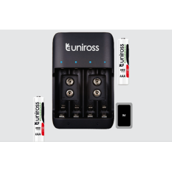 Uniross USB Compact Multi Charger - UCU004A - with 4x AA 2100 Batteries — Buy in Cyprus with Fast Delivery