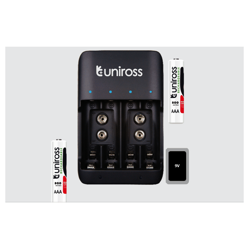 Uniross USB Compact Multi Charger - UCU004A - with 4x AA 2100 Batteries — Buy in Cyprus with Fast Delivery