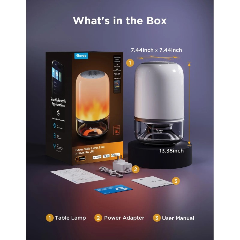 Govee Table Lamp 2 Pro - Portable RGBICWW - Built in JBL Speaker — Buy in Cyprus with Fast Delivery