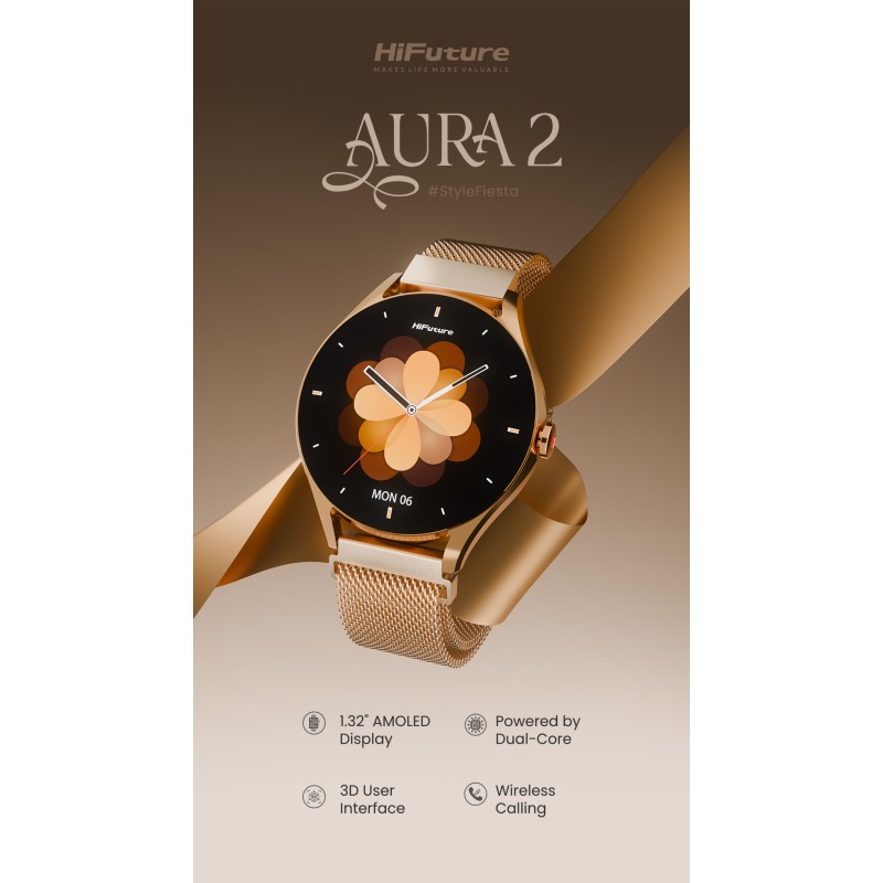 HiFuture Lifestyle SmartWatch - AURA 2 - Rose Gold — Buy in Cyprus with Fast Delivery