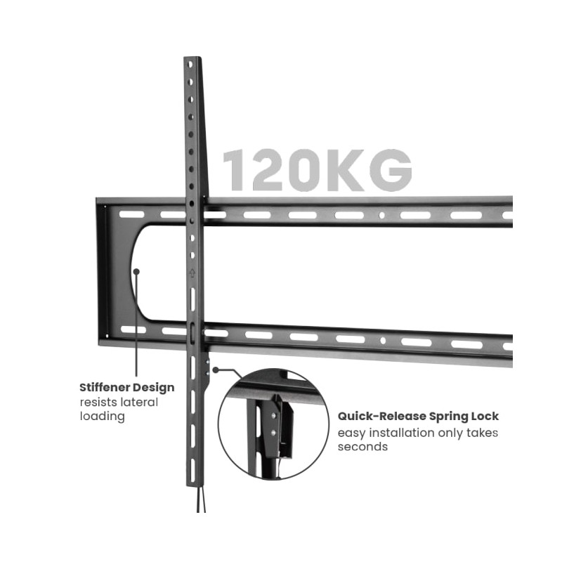Brateck Fixed Heavy Duty TV Mount - LP73-69F - Max Vesa 900x600, Max Weight 120kg — Buy in Cyprus with Fast Delivery