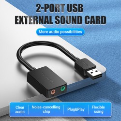 Vention Audio Converter - CDYBF - USB-A to 2x3.5mm 1.0m Cable — Buy in Cyprus with Fast Delivery