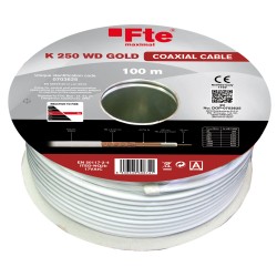 FTE Coaxial RG6 Copper LSZH Cable 100m CPR Dca - K250WD - Gold — Buy in Cyprus with Fast Delivery