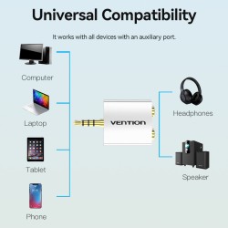 Vention Audio Converter - BDAW0 - 3.5mm Male to 2x3.5mm Female Adaptor — Buy in Cyprus with Fast Delivery