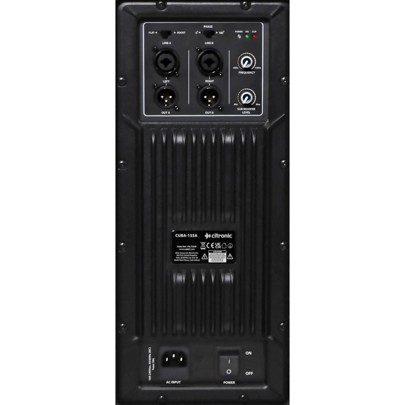 Citronic Subwoofer - CUBA-15SA - 15'' Active MDF Subwoofer 1600W 178.725UK — Buy in Cyprus with Fast Delivery