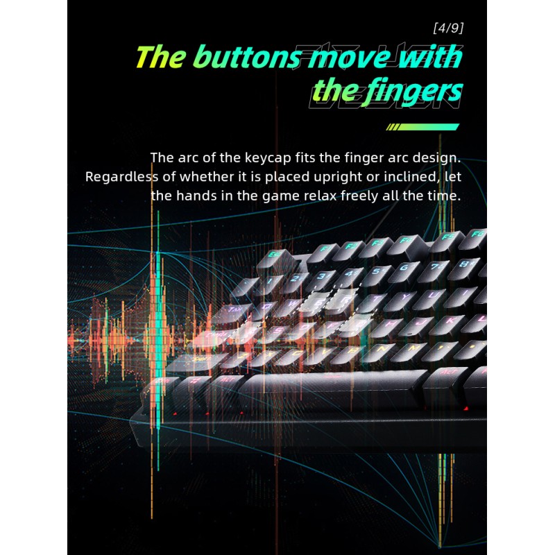 Thunderobot Black Mechanical Gaming Keyboard - KG3089R - 89 Blue Switch Keys — Buy in Cyprus with Fast Delivery