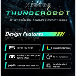 Thunderobot Black Mechanical Gaming Keyboard - KG3089R - 89 Blue Switch Keys — Buy in Cyprus with Fast Delivery