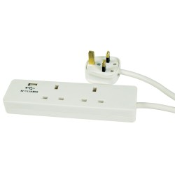 Mercury 2-Gang Surge - 429.768UK - 2m 1xUSB Port — Buy in Cyprus with Fast Delivery