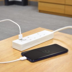 Mercury 2-Gang Surge - 429.768UK - 2m 1xUSB Port — Buy in Cyprus with Fast Delivery