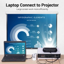 Vention HDMI Cable to VGA+Audio & USB Power - ABIBH - HDMI Cable to VGA+Audio & USB Power 2.0m