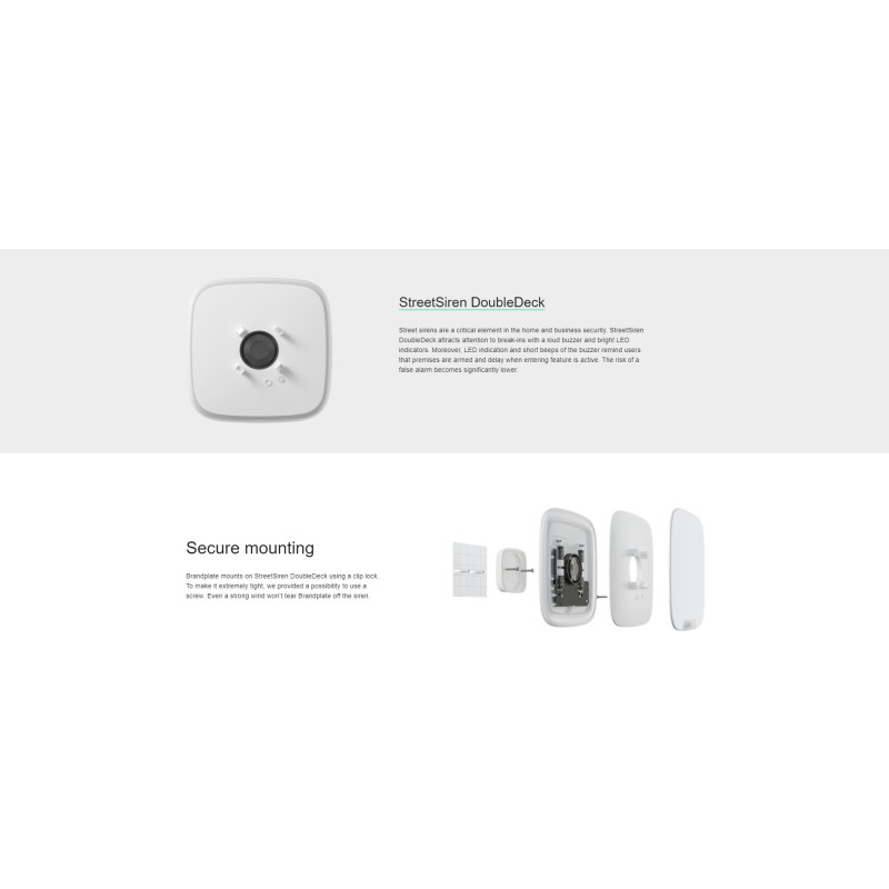 AJAX BrandPlate - Wireless Outdoor White — Buy in Cyprus with Fast Delivery