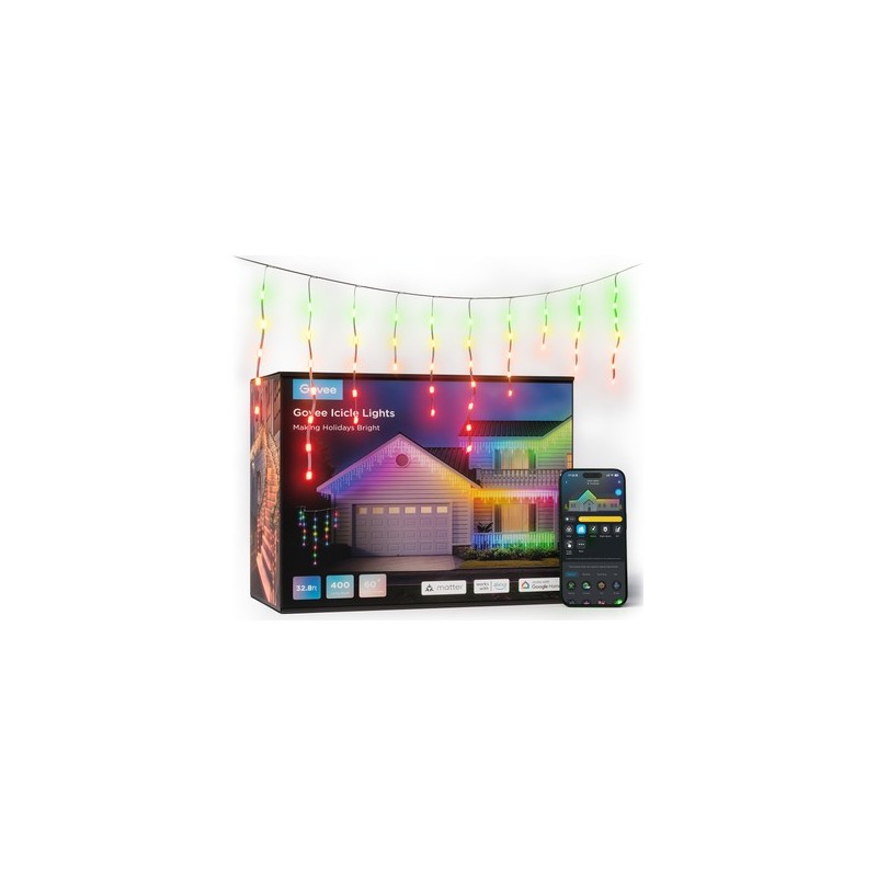 Govee Outdoor Smart Icicle Lights - H70D13D1 - 10m RGBICW — Buy in Cyprus with Fast Delivery