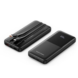 Vention Powerbank 10000mAh 22.5W Built-in USB-C+Lightning - FHOB0 - Black — Buy in Cyprus with Fast Delivery