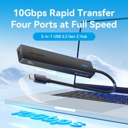Vention IT HUB USB-C 2xA 2xC 3.2 Gen2 - CHYBB - USB-C 2xA 2xC 3.2 Gen2 + USBC Power Port — Buy in Cyprus with Fast Delivery