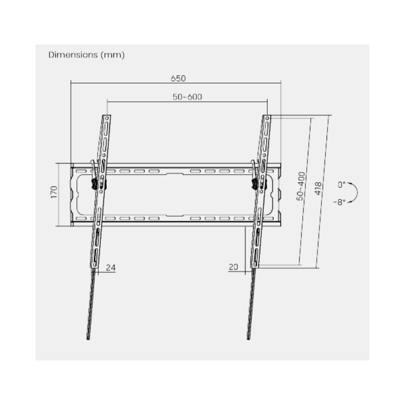 Brateck TV Mount - KL32-46T - 60x40 Tilt 45kg — Buy in Cyprus with Fast Delivery