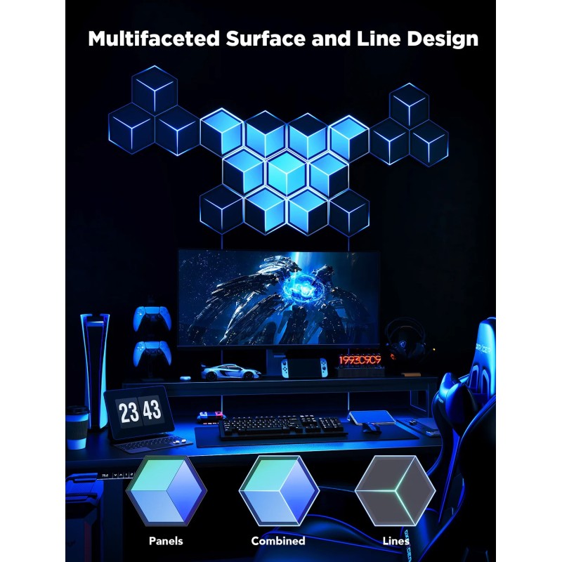Govee Gaming Wall Glide Hexa Ultra Light Panels - H606A - 7pcs (EU) — Buy in Cyprus with Fast Delivery