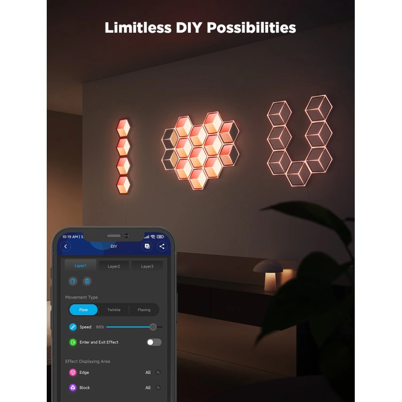 Govee Gaming Wall Glide Hexa Ultra Light Panels - H606A - 7pcs (EU) — Buy in Cyprus with Fast Delivery