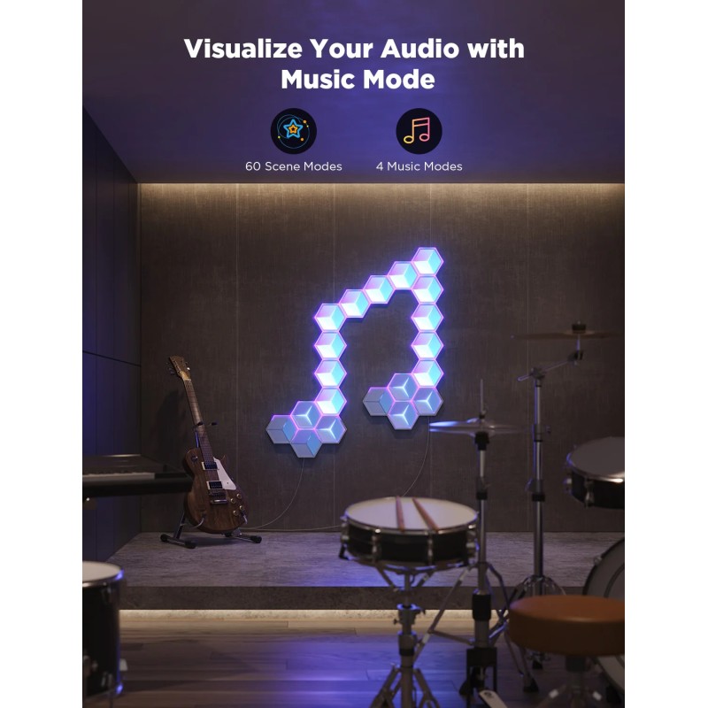 Govee Gaming Wall Glide Hexa Ultra Light Panels - H606A - 7pcs (EU) — Buy in Cyprus with Fast Delivery