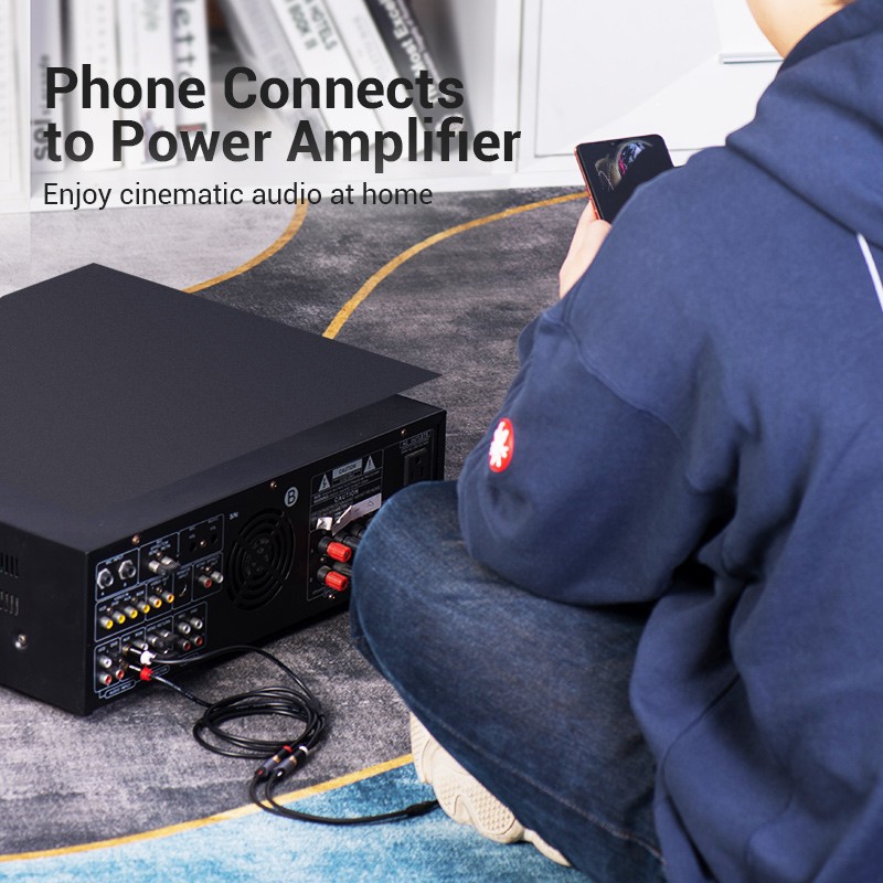 Vention AUDIO 3.5mm F to 2-RCA F Cable - BCOHY - Braided Alum 0.3m — Buy in Cyprus with Fast Delivery