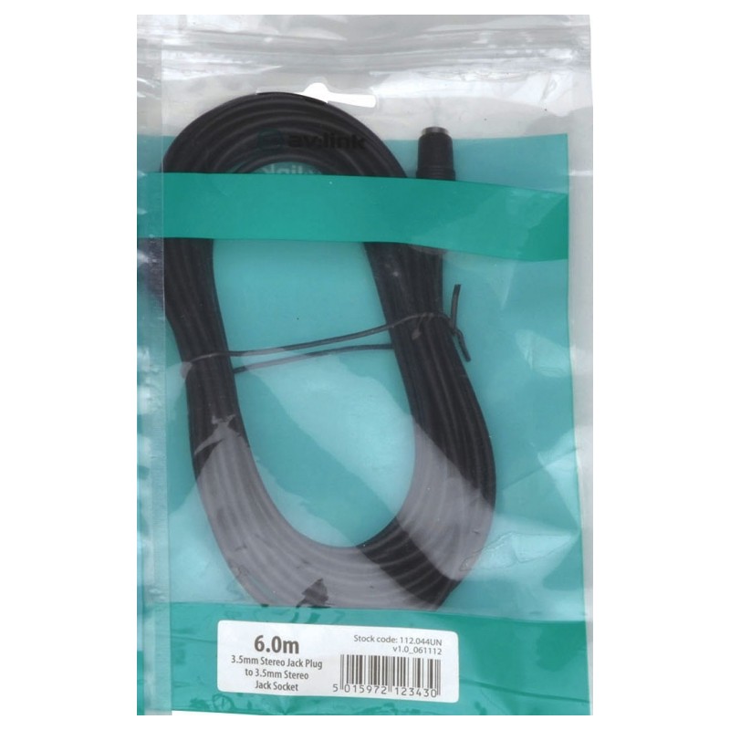AV:link 3.5mm Stereo Extension Lead - 112.044UK - 6.0m — Buy in Cyprus with Fast Delivery